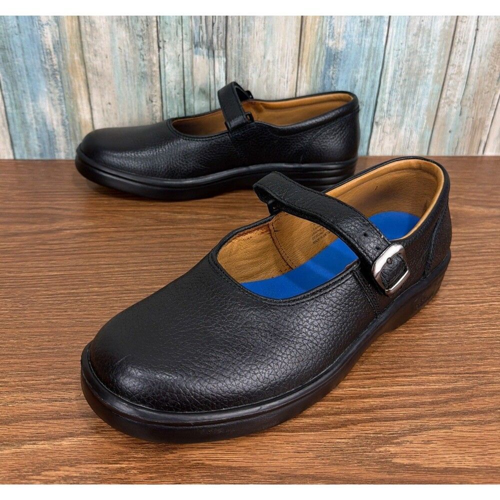 Dr. Comfort Merry Jane 4410 Women's 9.5 Black Leather Comfort Strap Walking Shoe